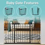 WAOWAO Baby Gate Extra Wide Pressure Mounted Walk Through Swing Auto Close Safety Black MetalDog Pet Puppy Cat for Stairs,Doorways,Kitchen 24.02-76.38 inch (66.93-71.65"/170-182cm) by WAOWAO