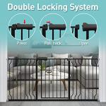 WAOWAO Baby Gate Extra Wide Pressure Mounted Walk Through Swing Auto Close Safety Black MetalDog Pet Puppy Cat for Stairs,Doorways,Kitchen 24.02-76.38 inch (66.93-71.65"/170-182cm) by WAOWAO