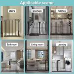 WAOWAO Baby Gate Extra Wide Pressure Mounted Walk Through Swing Auto Close Safety Black MetalDog Pet Puppy Cat for Stairs,Doorways,Kitchen 24.02-76.38 inch (66.93-71.65"/170-182cm) by WAOWAO