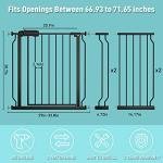 WAOWAO Baby Gate Extra Wide Pressure Mounted Walk Through Swing Auto Close Safety Black MetalDog Pet Puppy Cat for Stairs,Doorways,Kitchen 24.02-76.38 inch (66.93-71.65"/170-182cm) by WAOWAO