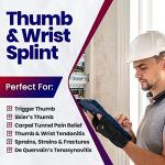 Thumb Splint & Wrist Brace - Carpal Tunnel Wrist Splint with Thumb Spica Thumb Brace. Thumb Stabilizer & Wrist Support For Tendonitis Pain, Arthritis, Trigger Thumb Fits Men or Women's Hands - SMALL/MEDIUM, LEFT from ARMSTRONG AMERIKA