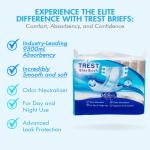 TREST Elite Briefs for Men and Women, Overnight Diapers for Incontinence, Elite Absorbency, Comfortable, Odor Neutralizing and Secure Fit with 2 Wide Tabs - White, Medium (Pack of 10) from TREST