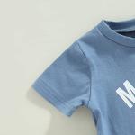 Infant Baby Boy Summer Clothes Little Dude Short Sleeve T-Shirt Tops Pants Shorts Set Mothers Fathers Day Outfit (Mama's Little Dude #Blue, 3-6 Months) from YOKJZJD