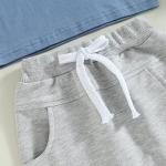 Infant Baby Boy Summer Clothes Little Dude Short Sleeve T-Shirt Tops Pants Shorts Set Mothers Fathers Day Outfit (Mama's Little Dude #Blue, 3-6 Months) from YOKJZJD