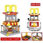 LITTCO Building Blocks City Street View Building Toy 3D Toy Blocks DIY Bricks Toys Building Set Unique Home Decor, Birthday Compatible with Lego Blocks Building Set (Burger Shop) from LITTCO