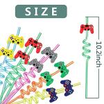 25 Video Game Straws Party Supplies with 2 Cleaning Brush for Video Game Party Supplies Favors from Acatle