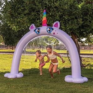 Sloosh Inflatable Unicorn Water Sprinkler - Unicorn Arch Sprinkler Party Decoration More Stable Large Outdoor Summer Toys Inflatable Water Fun for Yard Park Lawn Backyard Fountain for Kids Boys Girls from Joyin, Inc.