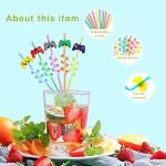 25 Video Game Straws Party Supplies with 2 Cleaning Brush for Video Game Party Supplies Favors from Acatle