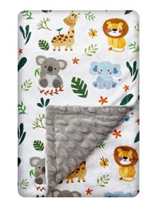Baby Blanket for Boys Girls Double Layer Soft Plush Minky Blanket with Dotted Backing, Toddler Baby Newborn Blanket Shower Gifts (Cute Animal, 30 X 40 inches) by BUTTZO