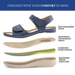 JABASIC Women Comfortable Sandals Orthotic Walking Sandals Orthopedic Arch Support Sandals (9M,Navy) by 