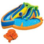 Banzai Pipeline Twist Kids Inflatable Outdoor Backyard Waterpark Activity Pool Play Center with Slides, Climbing Wall, Water Cannons, and Clubhouse by Banzai