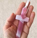 Handmade Glass Cross for Mother with Poem- Unique Gift for Mom on Christmas, Mother's Day, Birthday by The Grandparent Gift Co.