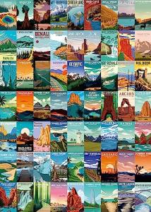 National Parks Puzzle for Adults 1000 Pieces, Travel Poster Landscape Puzzle Including Zion Yellowstone Yosemite, Nature Jigsaw Puzzles Scenery Mountain Scene from PICKFORU