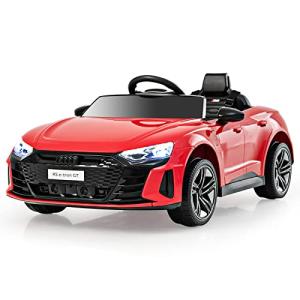 INFANS 12V Kids Ride On Car, Licensed Audi RS e-tron GT Electric Vehicle with Remote Control, Toddlers Battery Powered Toy with 4 Wheels Suspension, LED Headlight, Music, MP3, USB, TF Port (Red) from INFANS