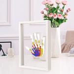 Family Handprint Kit, DIY Craft Keepsake Wooden Frame, Endless Gift Set, Non-Toxic Paints, Transparent Sheets (White) from CHEERY CHEERS