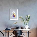 Family Handprint Kit, DIY Craft Keepsake Wooden Frame, Endless Gift Set, Non-Toxic Paints, Transparent Sheets (White) from CHEERY CHEERS