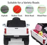 Americas Toys Kids Ride On Truck â 12V Ride-On with Remote Control â Pick-up Electric Truck Vehicle with 4 Wheels Suspension, Open Doors, Seat Belt, MP3 Music, Trunk Compatible with Chevrolet White by Chuzhou Bettyma Baby Carrier Co., LTD.