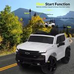 Americas Toys Kids Ride On Truck â 12V Ride-On with Remote Control â Pick-up Electric Truck Vehicle with 4 Wheels Suspension, Open Doors, Seat Belt, MP3 Music, Trunk Compatible with Chevrolet White by Chuzhou Bettyma Baby Carrier Co., LTD.