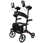 So Lite Glide Backsaver Rollator Walker - Upright Walkers for Seniors with Seat and Armrest - Stand Up Rolling Walker (Black) from Journey Health & Lifestyle