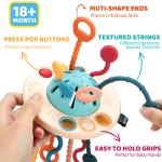 Hifunwu Baby Toys Montessori Toys for 18M+, Food Grade UFO Silicone Pull Toy Sensory Toys for Baby 6-12 Months, Travel Toys Fine Motor Skills Toys for Baby from Hiwu