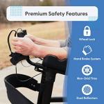 So Lite Glide Backsaver Rollator Walker - Upright Walkers for Seniors with Seat and Armrest - Stand Up Rolling Walker (Black) from Journey Health & Lifestyle