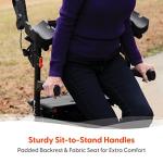 So Lite Glide Backsaver Rollator Walker - Upright Walkers for Seniors with Seat and Armrest - Stand Up Rolling Walker (Black) from Journey Health & Lifestyle