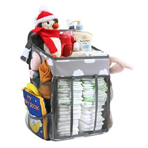 Yoe Gogh Hanging Diaper Caddy Organizer, Changing Table Baby Diaper Organizer with 4-Multi-Use Mesh Pockets, Nursery Storage Stacker for Cribs Playard Bassinet by Yoe Gogh