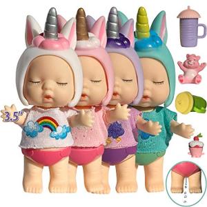Naturally KIDS Unicorn Baby Dolls for 4 5 Year Old Girls 3 Inch Baby Unicorn Dolls for Girls Unicorn Toys for 3 4 5 Year Old Girls Unicorn Mini Baby Dollhouse Dolls Unicorns Gifts for Girls by Naturally KIDS