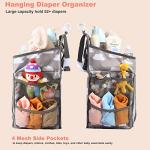 Yoe Gogh Hanging Diaper Caddy Organizer, Changing Table Baby Diaper Organizer with 4-Multi-Use Mesh Pockets, Nursery Storage Stacker for Cribs Playard Bassinet by Yoe Gogh