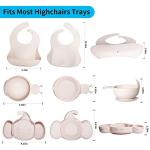 Silicone Baby Feeding Set with Baby Plate,Bowl,Bibs,Spoon and Fork,Baby Plate and Bowl with Suction,First Stage Self Feeding,BPA Free from kelabe