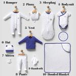 KiddyTurtles Baby Essential 100% Organic Cotton 10Pcs 0-3 Months Baby Clothes Layette Gift Pack for Baby Girls or Baby Boys, Gender Neutral Baby Clothes, Must haves, Baby Shower from 