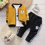 YIKIURL Baby Boys 3pcs Clothing Suit Long-Sleeve T-Shirt + Jacket + Pants Newborn Casual Sports Clothes (Yellow, 12M) by 