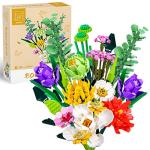 Lucky Doug Flower Bouquet Building Kit - 836 Pcs DIY STEM Flower Building Toys Set, 17 Packs Building Block Flowers for 6+ 6-12 8-12 Kids Girls Adults Botanical Collection Decorative Home Accessories from MOKE
