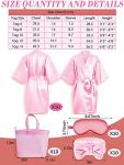 Xuhal 10 Sets Spa Party Favors for Girls Multiple Spa Party Supplies Kids Satin Robes Sleepover Party Supplies with Gift Bags for Girl Kids Birthday Party Supplies Gifts Total 92pcs (Pink, 10) by Xuhal