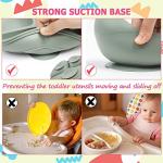 Silicone Baby Feeding Set, Baby Led Weaning Supplies, Toddler Plates and Bowls Set with Suction, Includes Baby Plates,Bowls,Bibs, Cups,Spoons and Forks for Self Feeding(2 Sets Beige & Pink) by SINBDLAI