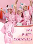 Xuhal 10 Sets Spa Party Favors for Girls Multiple Spa Party Supplies Kids Satin Robes Sleepover Party Supplies with Gift Bags for Girl Kids Birthday Party Supplies Gifts Total 92pcs (Pink, 10) by Xuhal