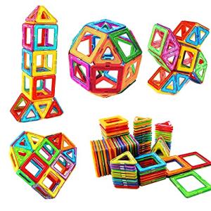 Rock Goldfish Magnetic Blocks Building Toys for Kids, Magnetic Tiles STEM Kit Educational Stacking Blocks Toys for Boys and Girls(X-19) from Rock Goldfish