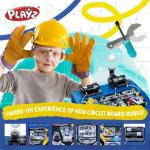 Playz Electrical Circuit Board Engineering Kit for Kids with 25+ STEM Projects Teaching Electricity, Voltage, Currents, Resistance, & Magnetic Science | Gift for Children Age 8, 9, 10, 11, 12, 13+ by Playz