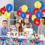Sonic Birthday Party Supplies, Sonic Party Decorations Include Backdrop, Banner, Tablecloth, Cake Toppers, Napkins, Plates, Forks, Spoons, Balloons for Sonic Party Supplies Birthday from Jloasp