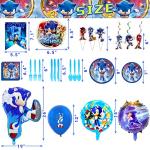Sonic Birthday Party Supplies, Sonic Party Decorations Include Backdrop, Banner, Tablecloth, Cake Toppers, Napkins, Plates, Forks, Spoons, Balloons for Sonic Party Supplies Birthday from Jloasp