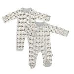 Magnetic Me SIMPLY Unisex One-Piece Footie Pajamas and Coverall Set 100% Organic Cotton Baby Clothing with Quick Magnetic Fastener Gray Dancing Elephants 3-6 Months from AMA34U36-3-6M