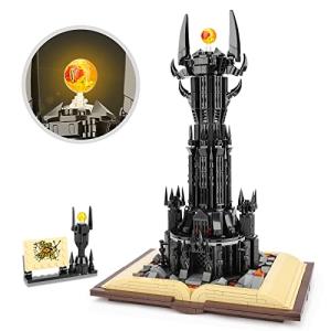 NEWABWN Lord Castle Architecture Building Set with Glowing Lighting for Adults, STEM Gift Toy for Boys Kids Ages 8-14, The King of The Magic Rings Dark Tower Barad Dur Model for Collection (969PCS) from Shantou Yichao Technology Co., LTD