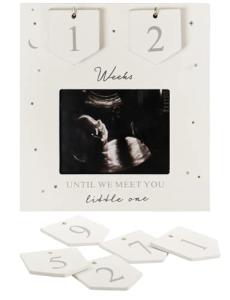 Sonogram Picture Frame | Countdown Weeks | Keepsake Baby Ultrasound Frame | Great Gift for Expecting Parents | Nursery DÃ©cor | Best Baby Announcement | Love at First Sight (6.5 x 6 Inches) from Novo Baby