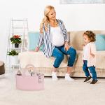 Baby Diaper Caddy Organizer for Girl Boy Rope Nursery Storage Bin Basket Portable Holder Tote Bag for Changing Table Car Travel Baby Shower Gifts Newborn Essentials Registry Must Have Items Pink by XUANGUO