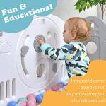 Veemuaro Foldable Baby Playpen, Portable 14-Panel Baby Playpen, Baby Gate Playpen, Adjustable Shape Kids Activity Centre Safety Play Yard Indoor Outdoor (Castle Playpen + Swing Set + Toddler Slide) from Veemuaro