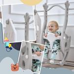 Veemuaro Foldable Baby Playpen, Portable 14-Panel Baby Playpen, Baby Gate Playpen, Adjustable Shape Kids Activity Centre Safety Play Yard Indoor Outdoor (Castle Playpen + Swing Set + Toddler Slide) from Veemuaro