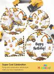 Heboland Construction Birthday Party Supplies Plates and Napkins Set for 25 Guests, Construction Theme Party Decorations for Boys Kids from Heboland