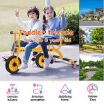 Kids Tricycle for Riders Ages 2+,Preschool Playground Boys Girls Tandem Tricycle,Kids Outdoor Play Equipment,Big Wheel Kids Trike with Inflation-Free Rubber Wheels from WOGDKS