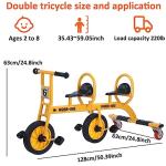 Kids Tricycle for Riders Ages 2+,Preschool Playground Boys Girls Tandem Tricycle,Kids Outdoor Play Equipment,Big Wheel Kids Trike with Inflation-Free Rubber Wheels from WOGDKS