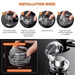 ZukoCert Stove Knob Covers for Child Safety, Thermostability Clear Easy Cleaning Gas Stove Knob Covers Protect Kids with A Child Proof Lock, Oven Knob Covers for Child Safety (5 Pack) by 